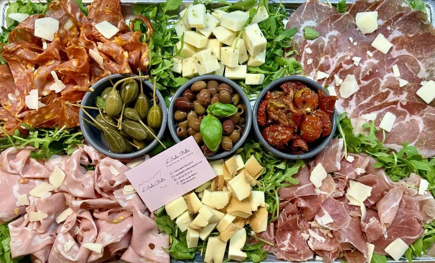 Planche d'antipasti siciliens — L'Isola Bella, Mouscron